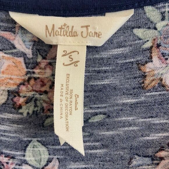 Matilda Jane Choose Your Own Path Woodland Sprite Dress Navy Blue Floral Small - Picture 3 of 3